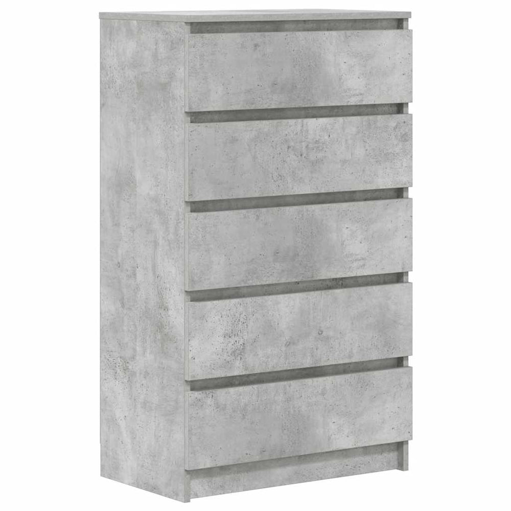 vidaXL Drawer Cabinet Concrete Gray 60x36x103 cm Engineered Wood
