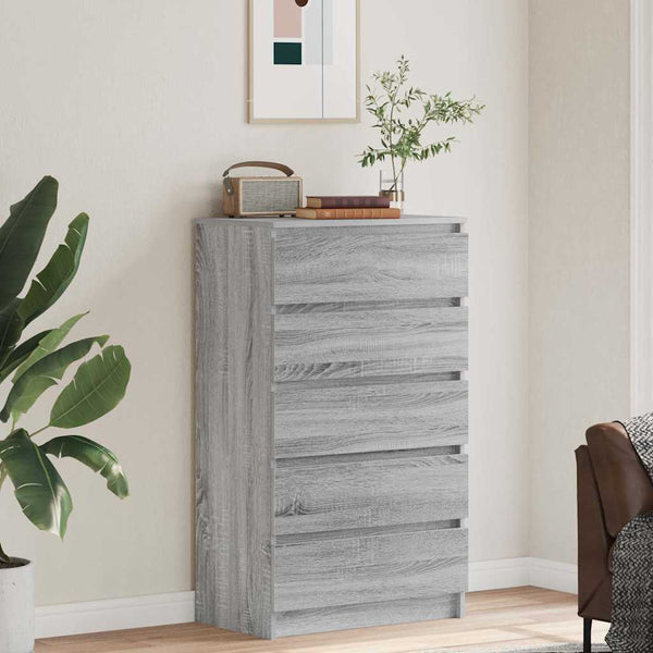 Schubladenschrank Grau Sonoma 60x36x103 cm
