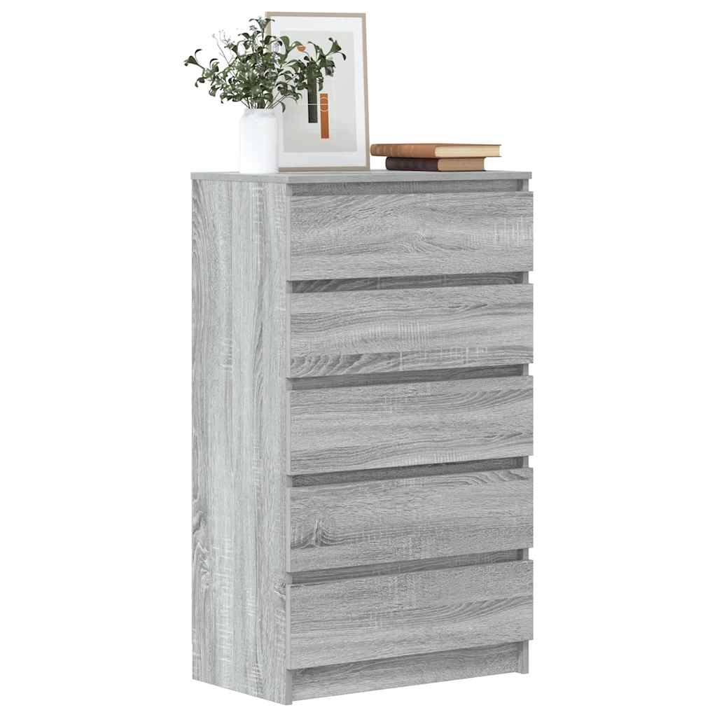 Schubladenschrank Grau Sonoma 60x36x103 cm