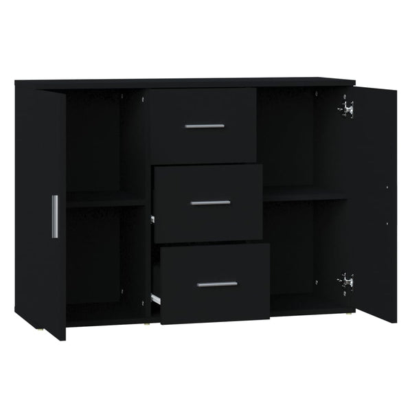 Schwarzes Sideboard 91 cm Holzwerkstoff