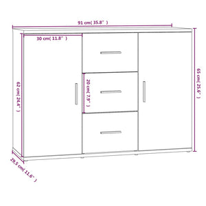 Schwarzes Sideboard 91 cm Holzwerkstoff