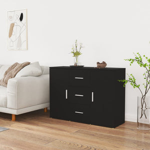 Schwarzes Sideboard 91 cm Holzwerkstoff
