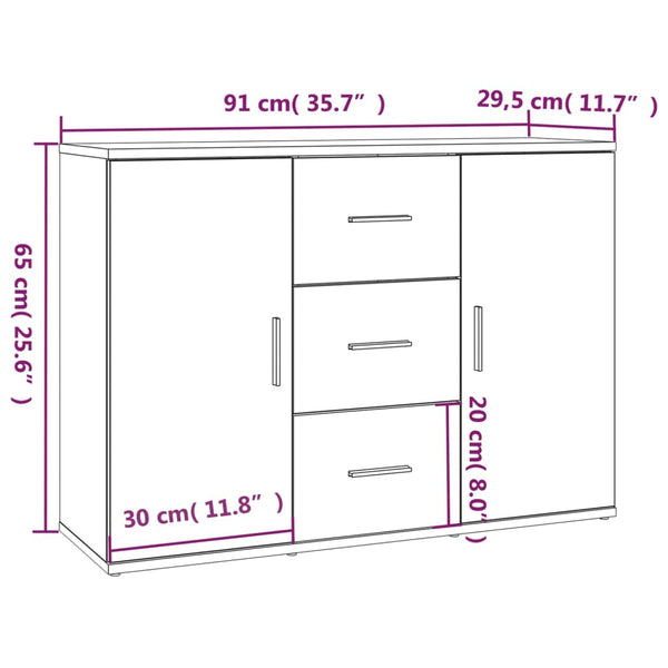 Sideboard Sonoma Eiche 91 cm