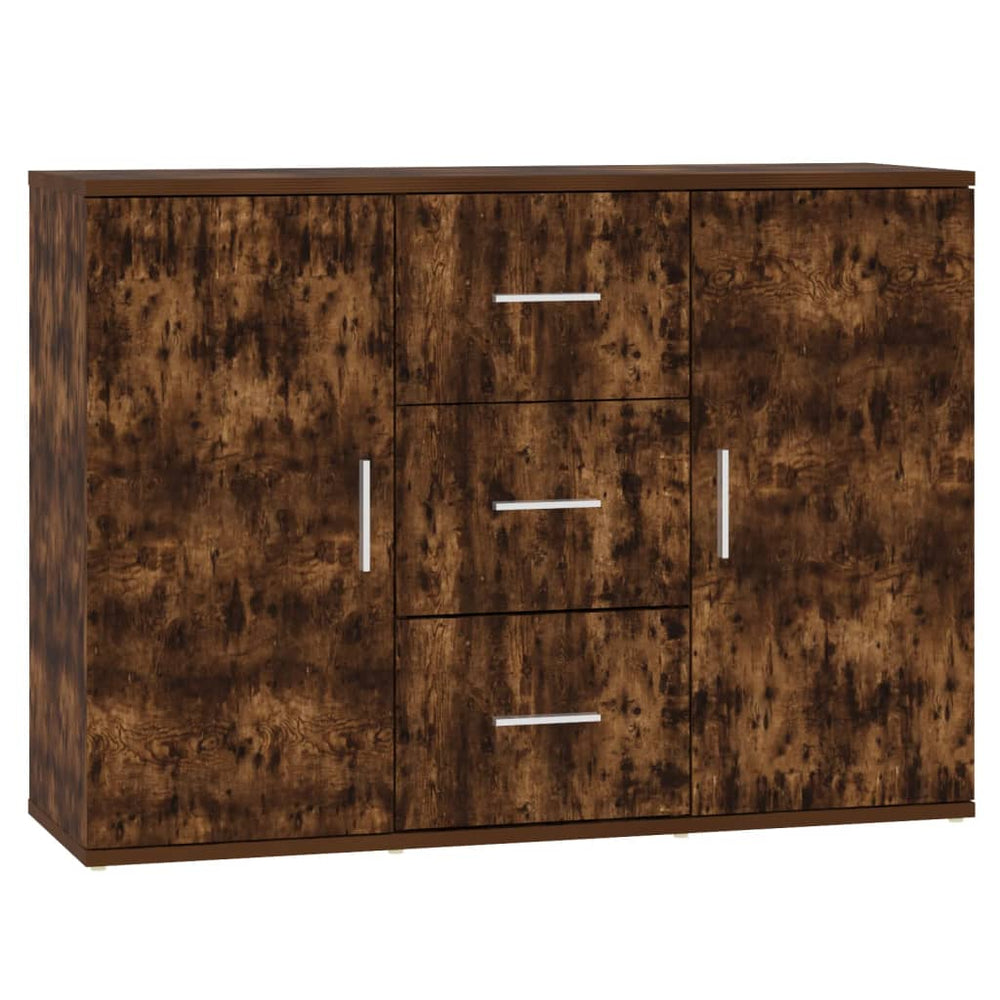 vidaXL Sideboard Smoked Oak 91x29.5x65 cm Engineered Wood