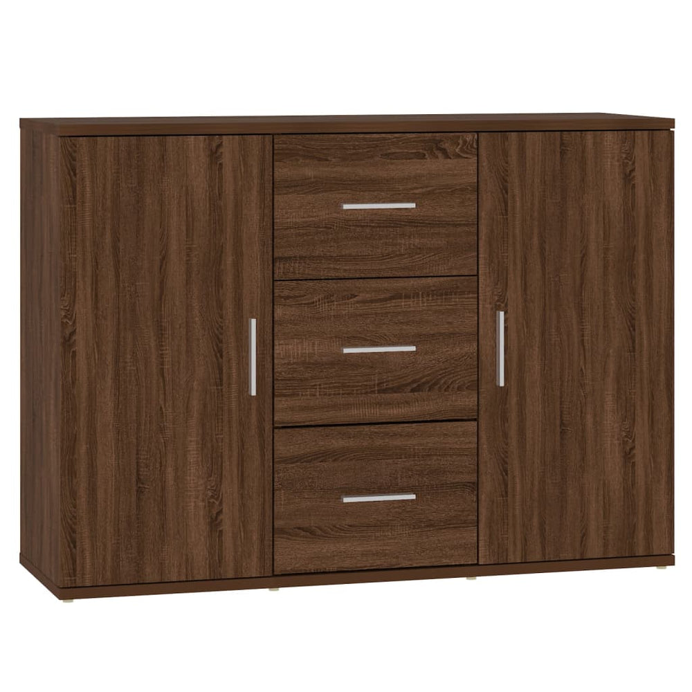 vidaXL Sideboard Brown Oak Look 91x29.5x65 cm Engineered Wood