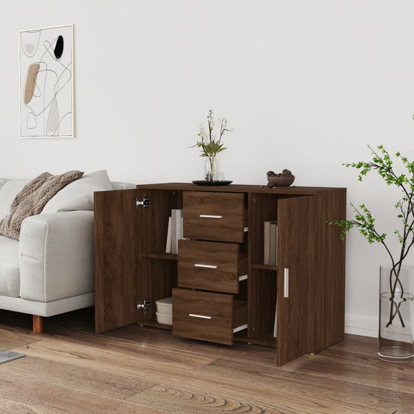 Sideboard Braun Eichen-Optik 91 cm