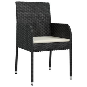 vidaXL Chaises de jardin avec coussins 2 pcs Résine tressée Noir