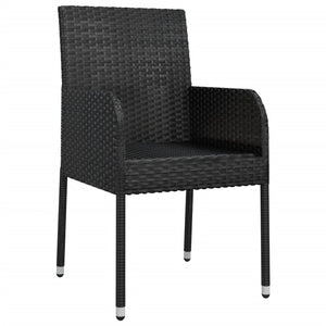 vidaXL Chaises de jardin avec coussins 2 pcs Résine tressée Noir