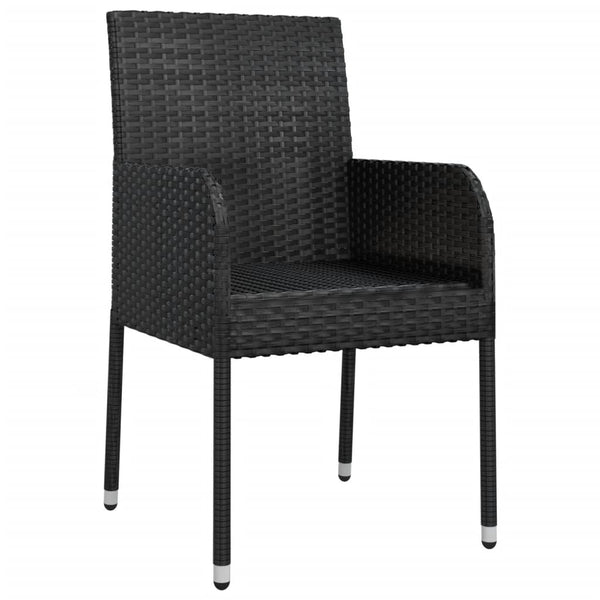 vidaXL Chaises de jardin avec coussins 2 pcs Résine tressée Noir