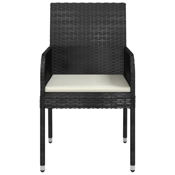 vidaXL Chaises de jardin avec coussins 2 pcs Résine tressée Noir
