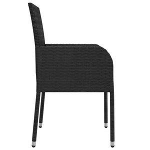 vidaXL Chaises de jardin avec coussins 2 pcs Résine tressée Noir