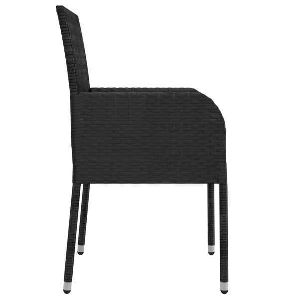 vidaXL Chaises de jardin avec coussins 2 pcs Résine tressée Noir
