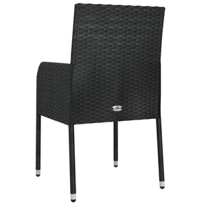 vidaXL Chaises de jardin avec coussins 2 pcs Résine tressée Noir