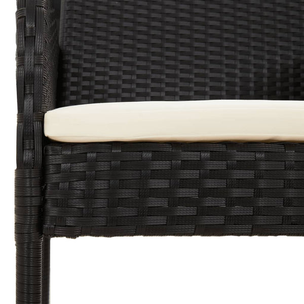 vidaXL Chaises de jardin avec coussins 2 pcs Résine tressée Noir