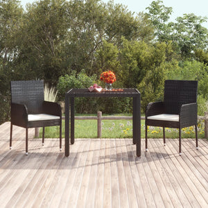 vidaXL Chaises de jardin avec coussins 2 pcs Résine tressée Noir