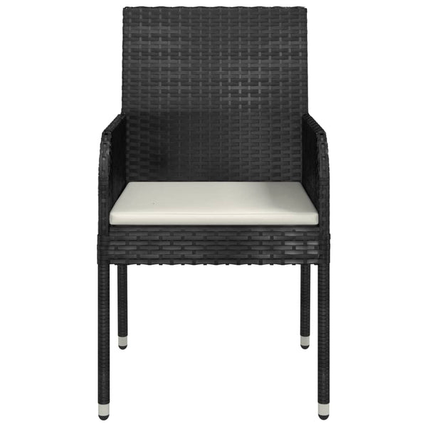 vidaXL Chaises de jardin avec coussins 4 pcs Résine tressée Noir