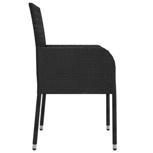vidaXL Chaises de jardin avec coussins 4 pcs Résine tressée Noir