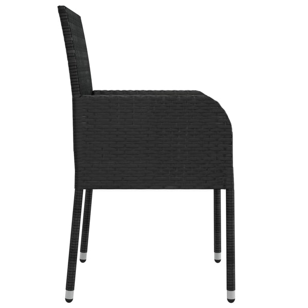 vidaXL Chaises de jardin avec coussins 4 pcs Résine tressée Noir