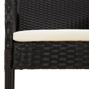 vidaXL Chaises de jardin avec coussins 4 pcs Résine tressée Noir