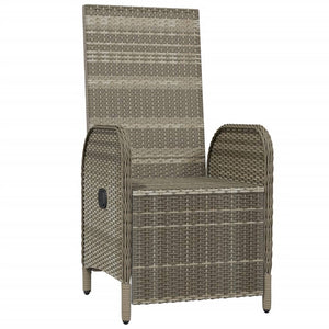 Garten Relaxsessel mit Kissen, 2er Set Grau
