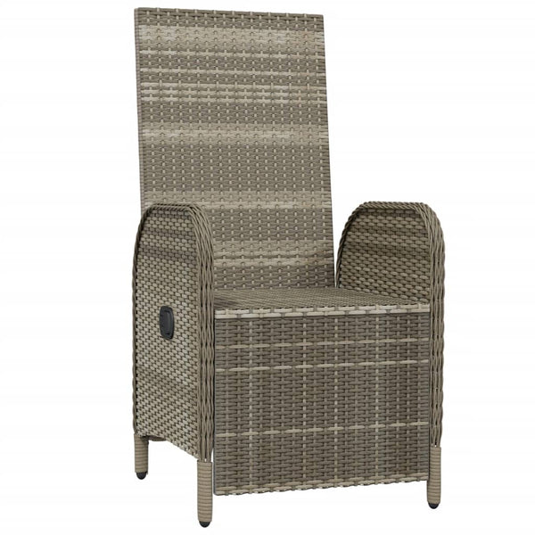 Garten Relaxsessel mit Kissen, 2er Set Grau