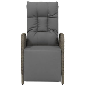 Garten Relaxsessel mit Kissen, 2er Set Grau