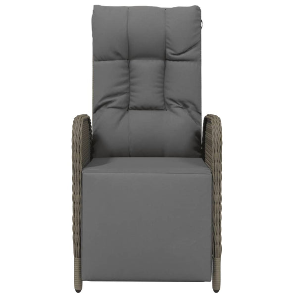 Garten Relaxsessel mit Kissen, 2er Set Grau