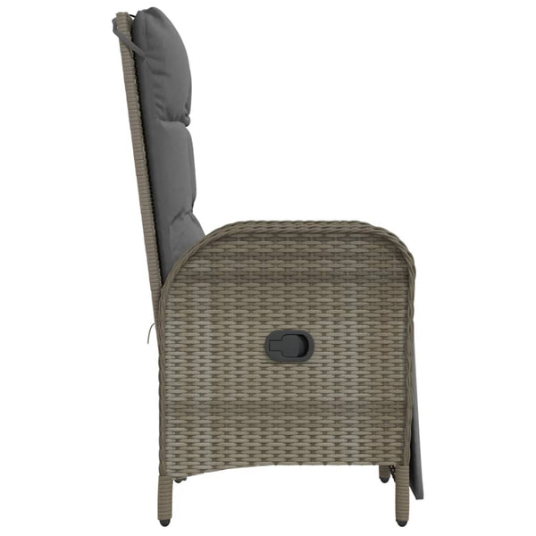 Garten Relaxsessel mit Kissen, 2er Set Grau