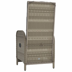 Garten Relaxsessel mit Kissen, 2er Set Grau