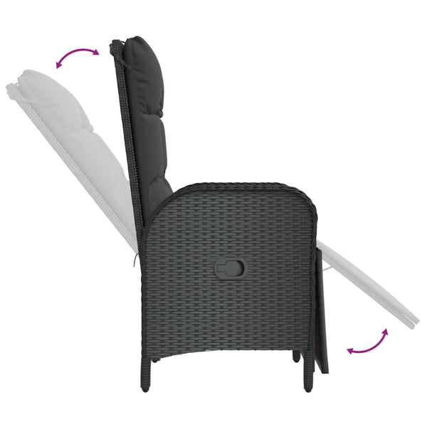 Garten Relaxsessel mit Kissen, 2er Set