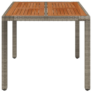 Gartentisch Grau Holzplatte 90x90 cm