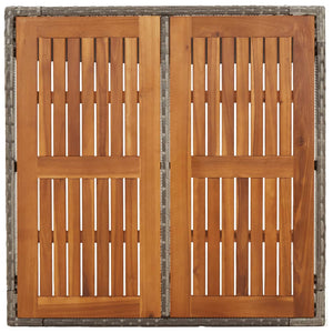Gartentisch Grau Holzplatte 90x90 cm