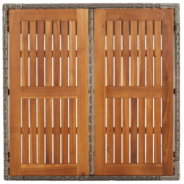 Gartentisch Grau Holzplatte 90x90 cm