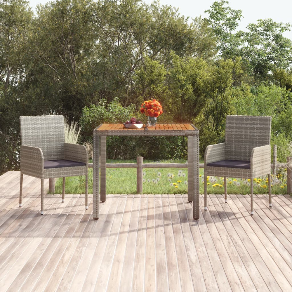 Gartentisch Grau Holzplatte 90x90 cm