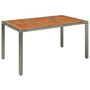 Gartentisch Grau mit Holzplatte 150x90 cm