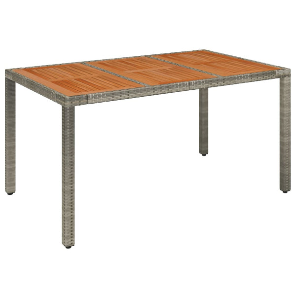 Gartentisch Grau mit Holzplatte 150x90 cm