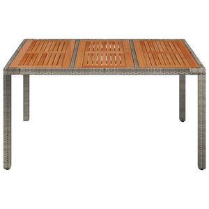 Gartentisch Grau mit Holzplatte 150x90 cm