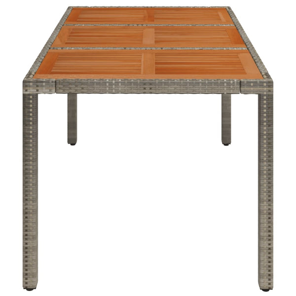 Gartentisch Grau mit Holzplatte 150x90 cm