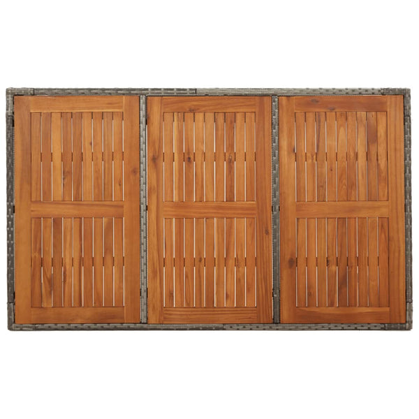 Gartentisch Grau mit Holzplatte 150x90 cm