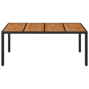 Gartentisch Schwarz Holzplatte 190x90 cm