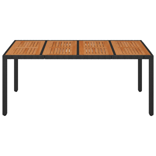 Gartentisch Schwarz Holzplatte 190x90 cm