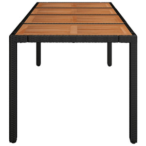Gartentisch Schwarz Holzplatte 190x90 cm