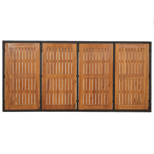 Gartentisch Schwarz Holzplatte 190x90 cm
