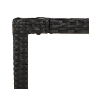 Gartentisch Schwarz Holzplatte 190x90 cm