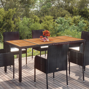Gartentisch Schwarz Holzplatte 190x90 cm