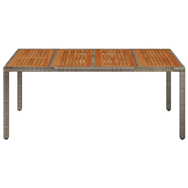 Gartentisch Grau mit Holzplatte 190x90 cm
