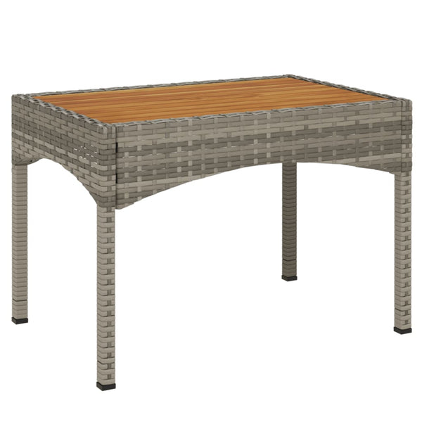 Garten Relaxstühle 2er Set mit Tisch Grau Rattan