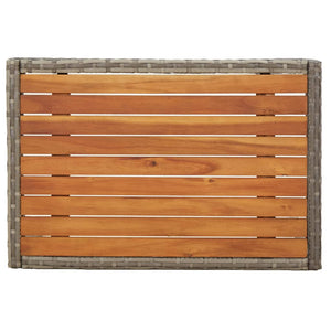Garten Relaxstühle 2er Set mit Tisch Grau Rattan