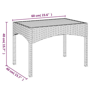 Garten Relaxstühle 2er Set mit Tisch Grau Rattan
