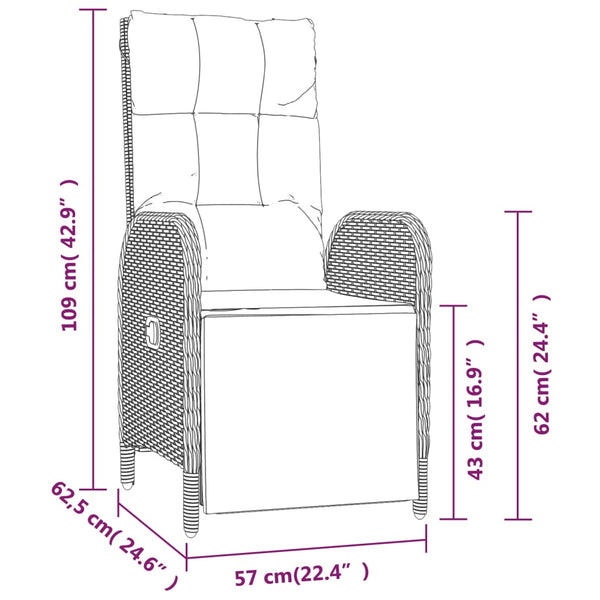 Garten Relaxstühle 2er Set mit Tisch